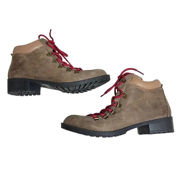 Diba boots women's 8.5 taupe brown gray leather lace up side zip ankle boot - Picture 8 of 8